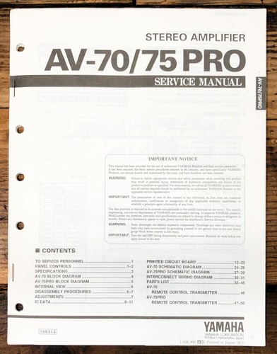 Yamaha 75 pro - yamaha, av-75
